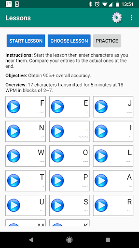 Android application Morse Mentor screenshort