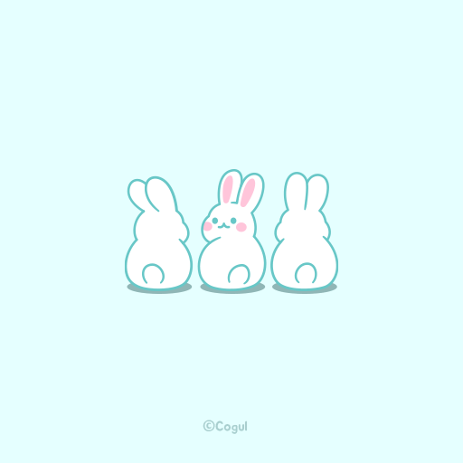 카카오톡 테마 - 토토실 토끼_베이비블루 (카톡테마) logo