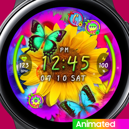 Rainbow Butterfly And Flowers_ logo
