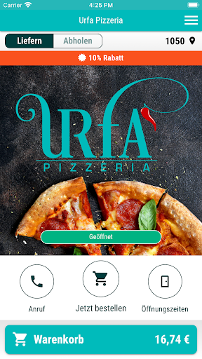 Android application Urfa Pizzeria screenshort