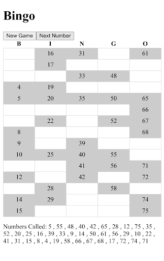Stephen Fluins Group Bingo Screen 2