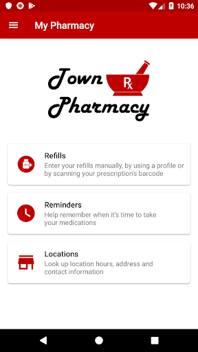 Android application Town Pharmacy screenshort
