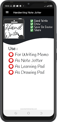 Android application Hand Writing Jotter screenshort