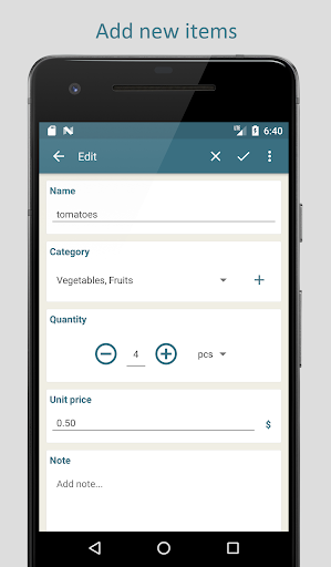 ShopTeo - shopping list Screen 2