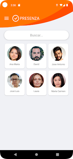 Android application Presenza Control de Asistencia screenshort