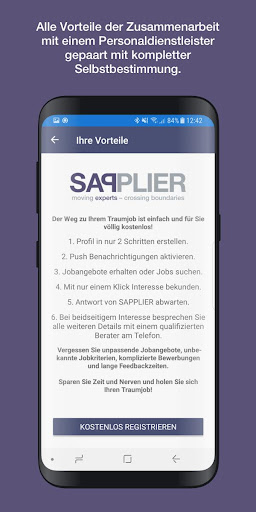 SAPPLIER – SAP Jobs und Projek Screen 2