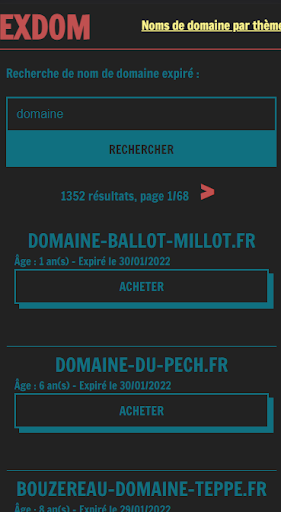 Exdom - Noms de domaine Screen 2