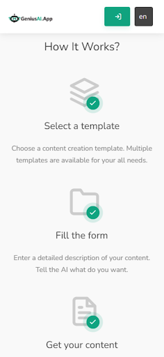 Android application GeniusAI screenshort