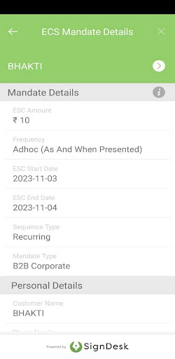 SignDesk Mandate Screen 2
