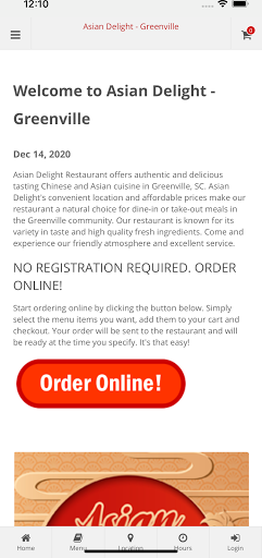 Android application Asian Delight - Greenville screenshort