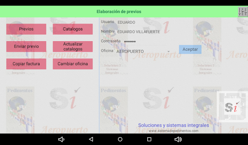Previo pedimentos SIPED Screen 2