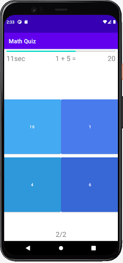 Alex Addition Quiz Screen 2