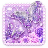 Purple Diamond Butterfly Live Wallpaper icon