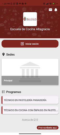 Android application Escuela de Cocina Altagracia screenshort