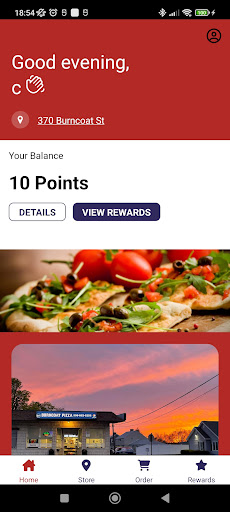 Android application Burncoat Pizza screenshort