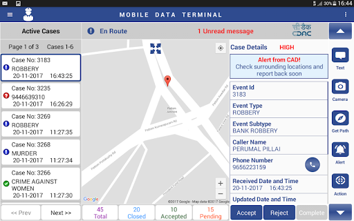 Android application ERSS MDT screenshort