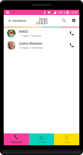 Android application Línea izzi screenshort
