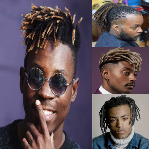 Black Men Dreadlocks Hairstyle logo