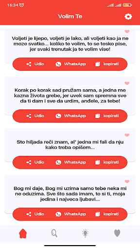 Android application volim te zauvijek 2024 SmS screenshort