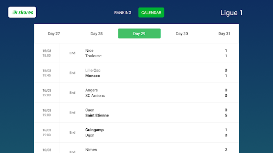 SKORES - Live Football Scores Screenshot