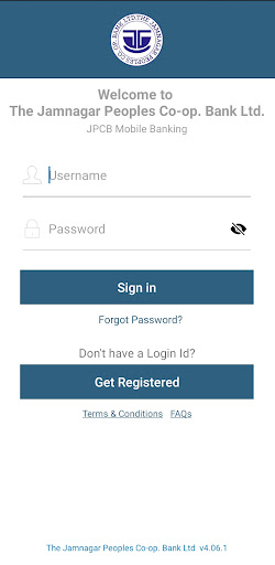 Android application J P BANK MOBILE BANKING screenshort