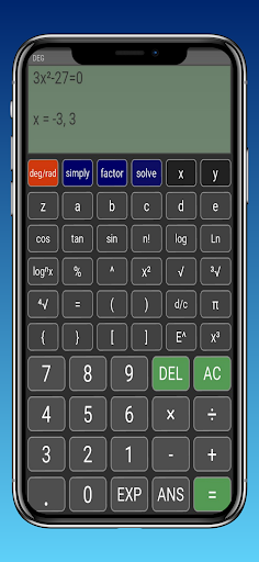 Android application Equation Calculator screenshort