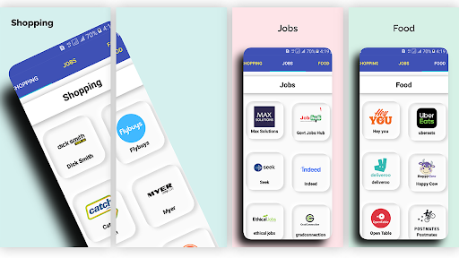 Android application Online Shopping in Australia screenshort