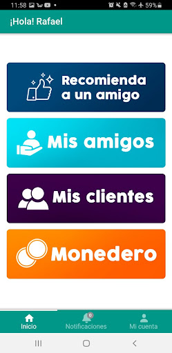 Android application Recomienda me screenshort