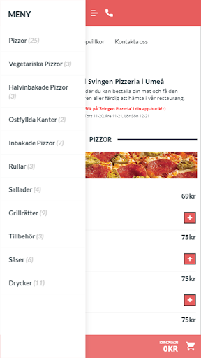 Svingen Pizzeria Screen 2