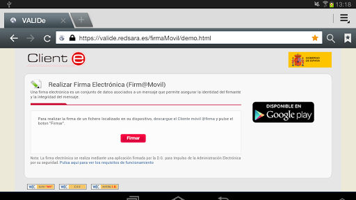 Cliente movil @firma Screen 2