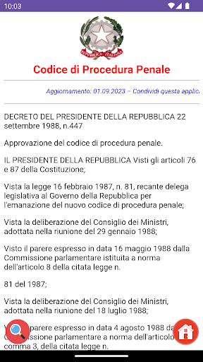 Android application Codice di Procedura Penale screenshort