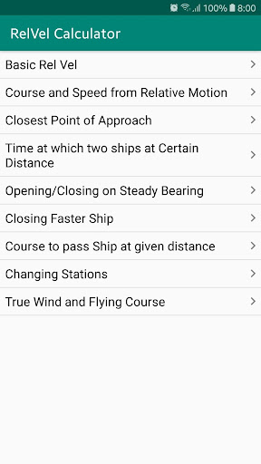 Android application RelVel Calculator screenshort