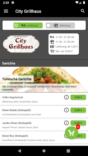 Android application City Grillhaus Hemmoor screenshort