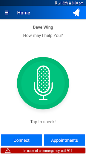 Android application ethizo Patient screenshort