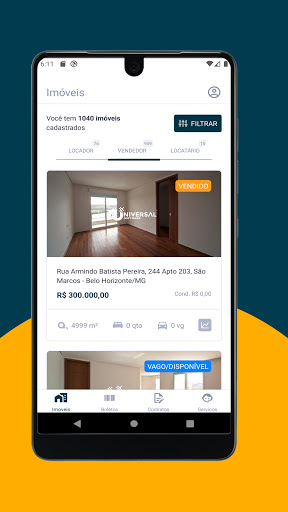 Android application VPR imóveis screenshort