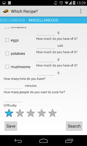 WhichRecipe? Screen 3