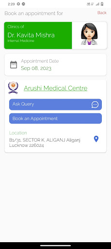 Arushi Medical Centre Screen 2