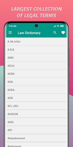 Android application Law Dictionary Offline screenshort