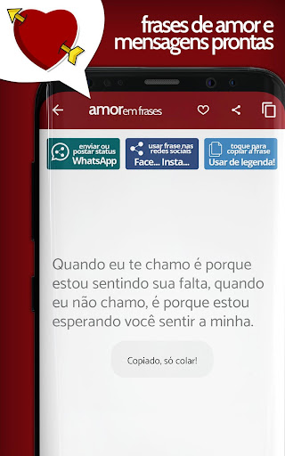 Amor em frases românticas e me