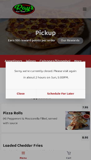 Android application Ray's Pizza & Gelato screenshort