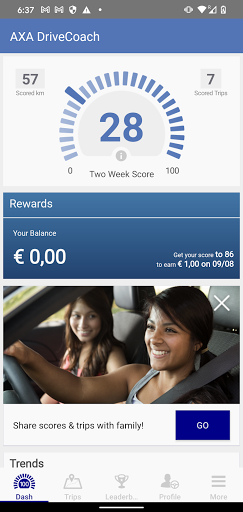 AXA DriveCoach Screen 2