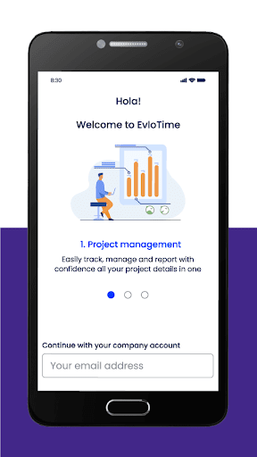 Android application EvloTime screenshort