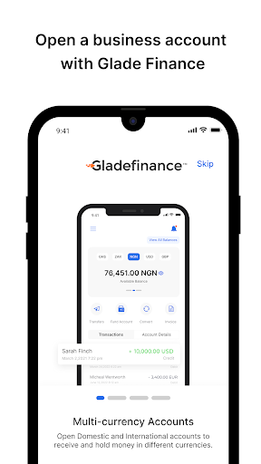 Android application Gladefinance screenshort
