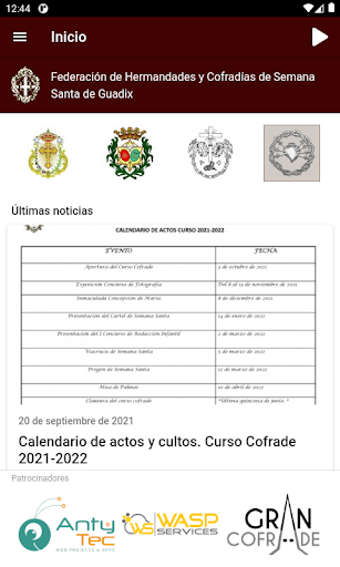 Android application Hermandades de Guadix screenshort