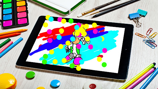Blue Hedgehogs Coloring. Screen 2