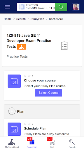 Android application MyExamCloud screenshort