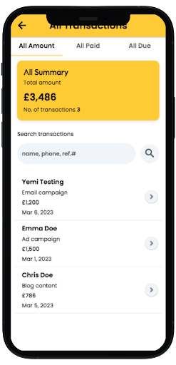 Duetella - Invoice & Payments Screen 3