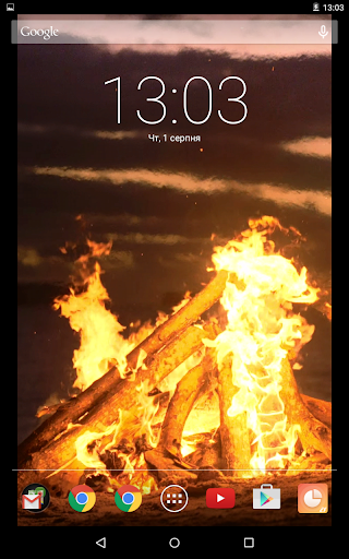 Bonfire On Beach Live Wallpape