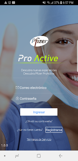 Android application Pfizer ProActive Chile screenshort