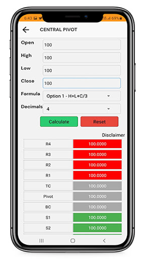 Pivot Point Calculator Screen 2